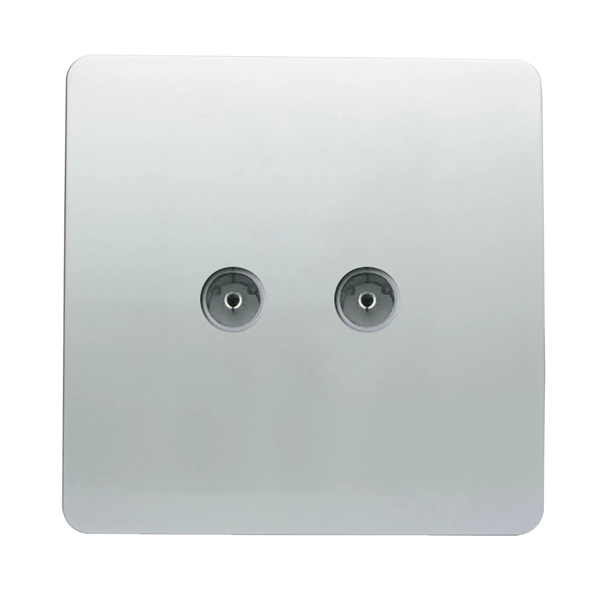 Twin TV Co-Axial Outlet Silver